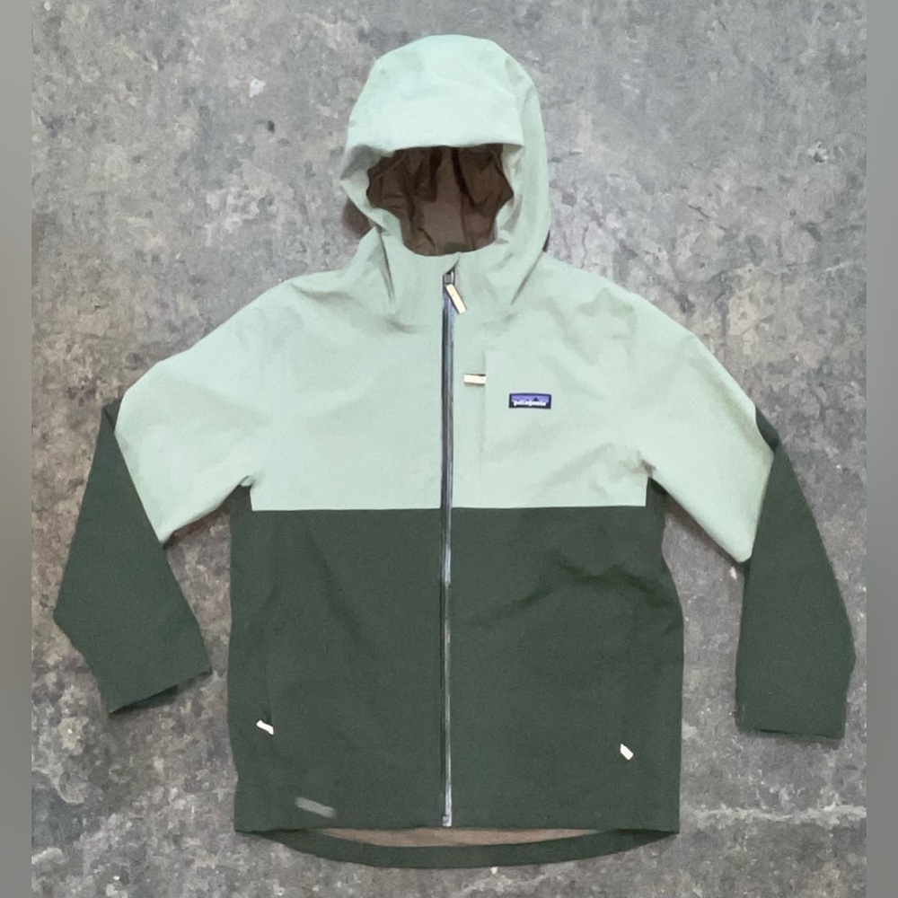 Patagonia Green and Brown Hooded Jacket Kids 4 In 1 Everyday Jacket Size M 10